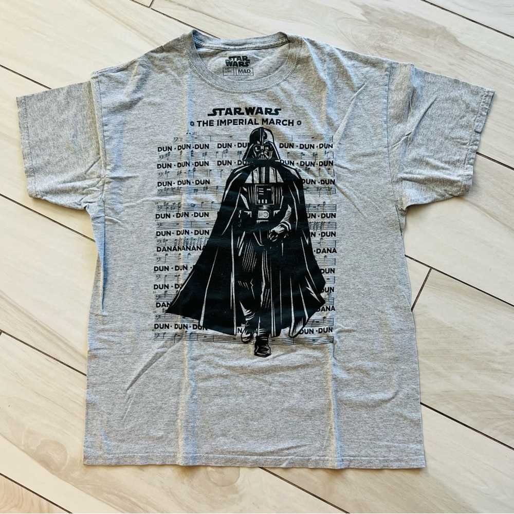 Star Wars Imperial March Darth Vader Over Dun Dun Song T-Shirt Men's L Gray